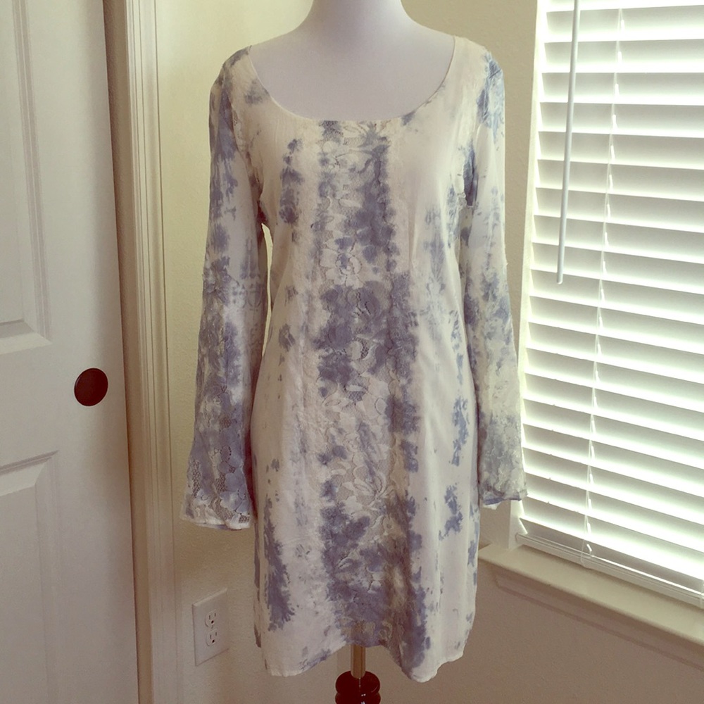 Skies Are Blue Lace & Tie dye dress boho